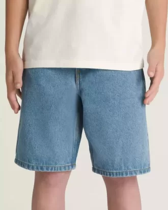 Baggy-Jeansshorts mit Karomuster für Kinder