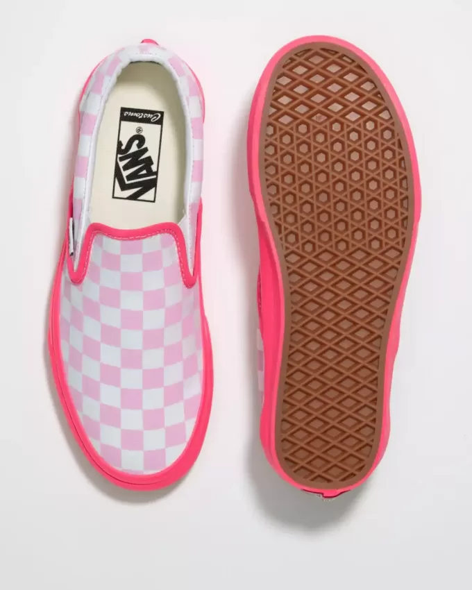 Customs Klassischer Slip-On-Schachbrett-Schuh in weiter Passform