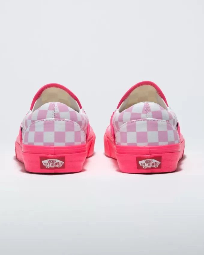 Customs Klassischer Slip-On-Schachbrett-Schuh in weiter Passform
