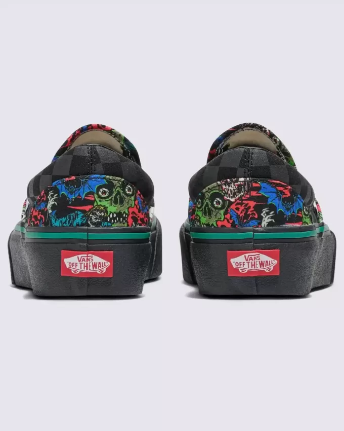 Customs Klassischer Slip-On-Plateau-Halloween-Schuh