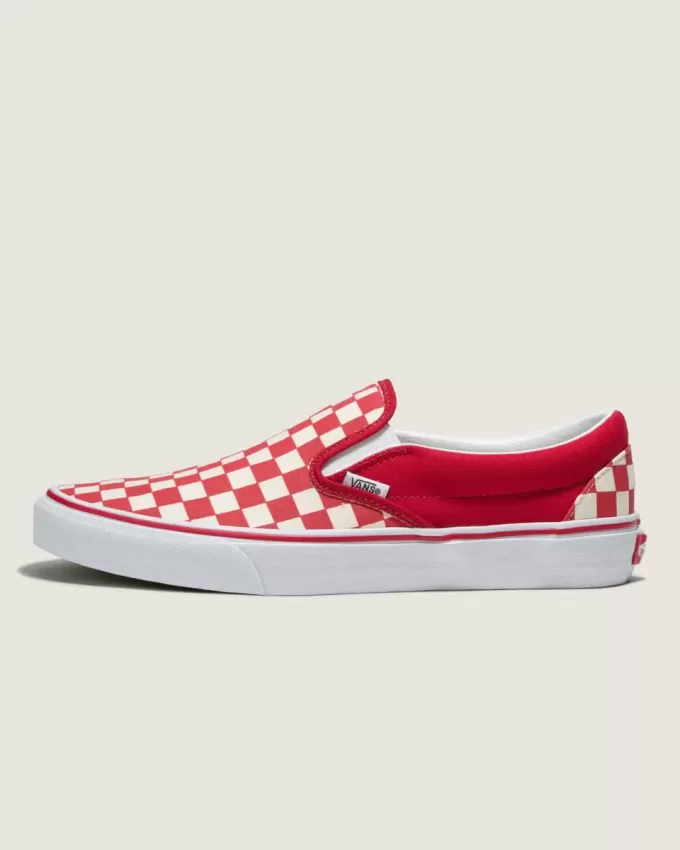 Customs Klassischer Slip-On-Schachbrett-Schuh in weiter Passform