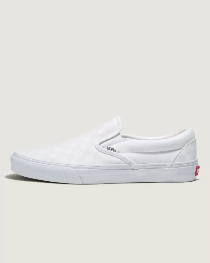 Customs Klassischer Slip-On-Schachbrett-Schuh in weiter Passform