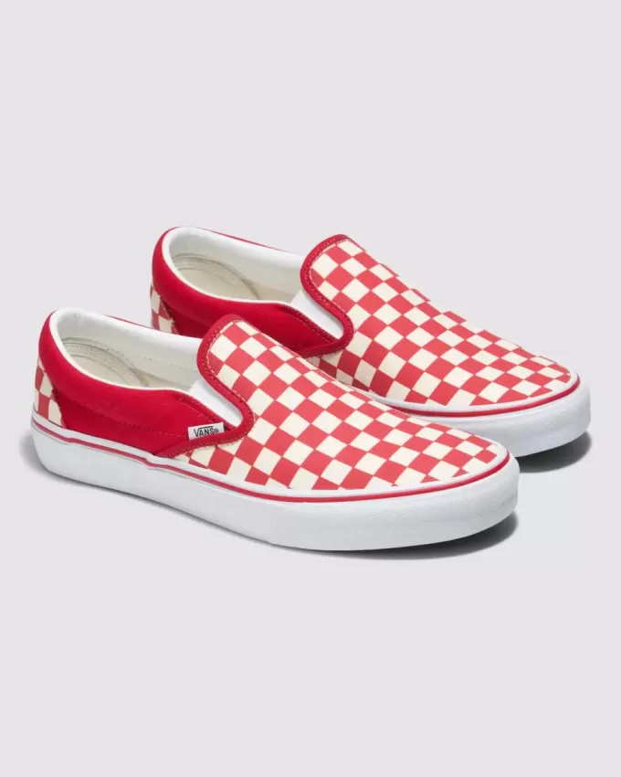 Customs Klassischer Slip-On-Schachbrett-Schuh in weiter Passform