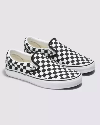 Customs Klassischer Slip-On-Schachbrett-Schuh in weiter Passform