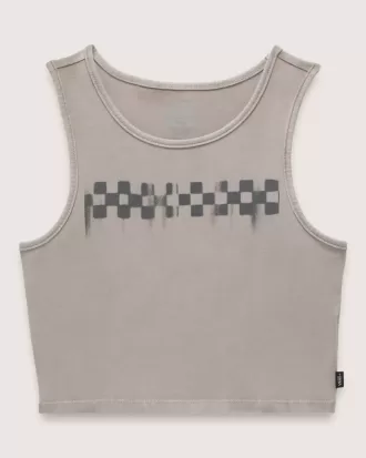 Figurbetontes Crop-Tanktop mit Schachbrettmuster