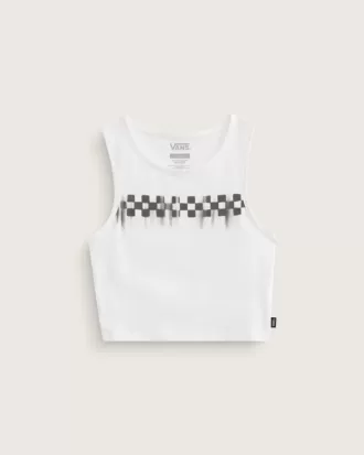 Figurbetontes Crop-Tanktop mit Schachbrettmuster