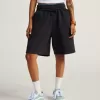 Fleece-Shorts mit Logo-Schriftzug