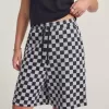 Fleece-Shorts mit Schachbrettmuster