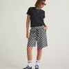 Fleece-Shorts mit Schachbrettmuster