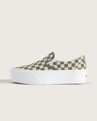 Klassischer Slip-On-Plateauschuh mit Schachbrettmuster