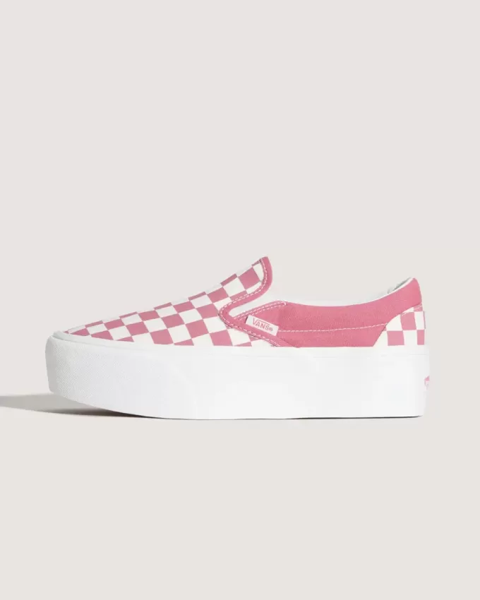 Klassischer Slip-On-Plateauschuh mit Schachbrettmuster