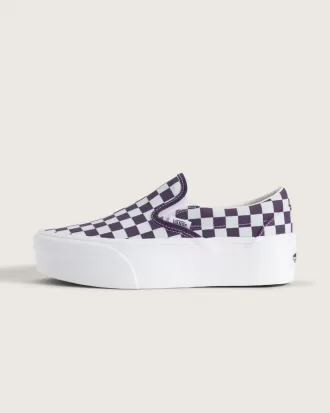 Klassischer Slip-On-Plateauschuh mit Schachbrettmuster