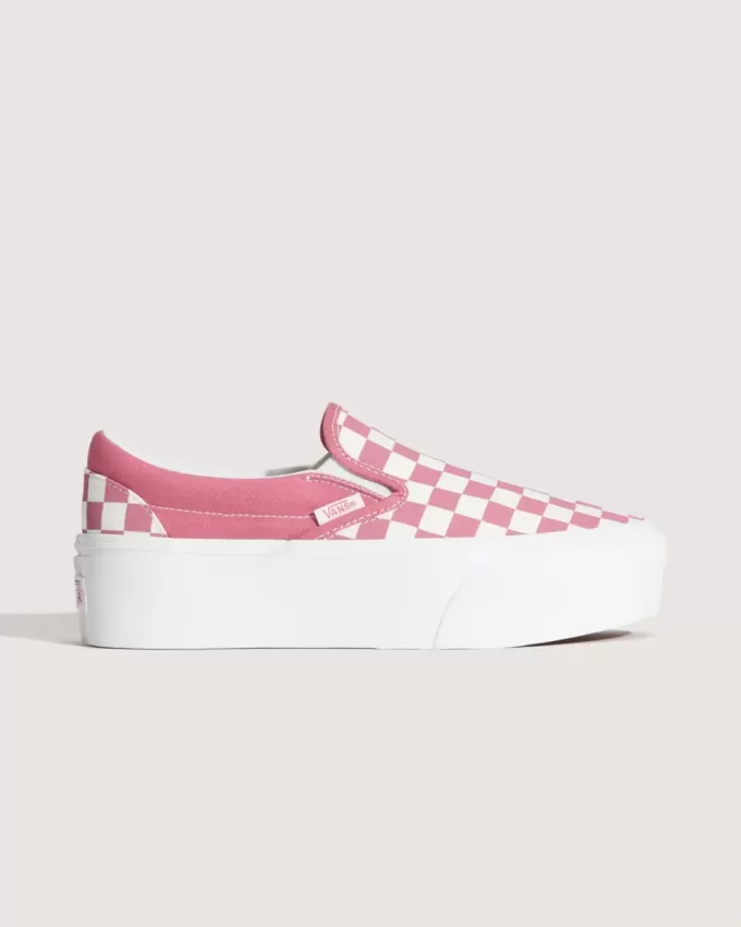 Klassischer Slip-On-Plateauschuh mit Schachbrettmuster