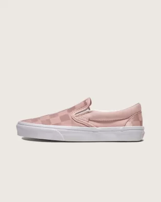 Klassischer Slip-On-Schuh aus Satin mit Schachbrettmuster