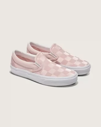 Klassischer Slip-On-Schuh aus Satin mit Schachbrettmuster
