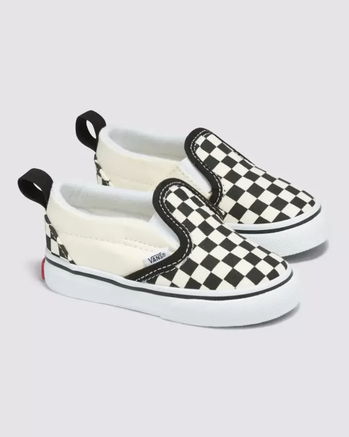 Klassischer Slip-On-Schuh mit V-Schachbrettmuster für Kleinkinder Klassischer Slip-On-Schuh mit V-Schachbrettmuster für Kleinkinder