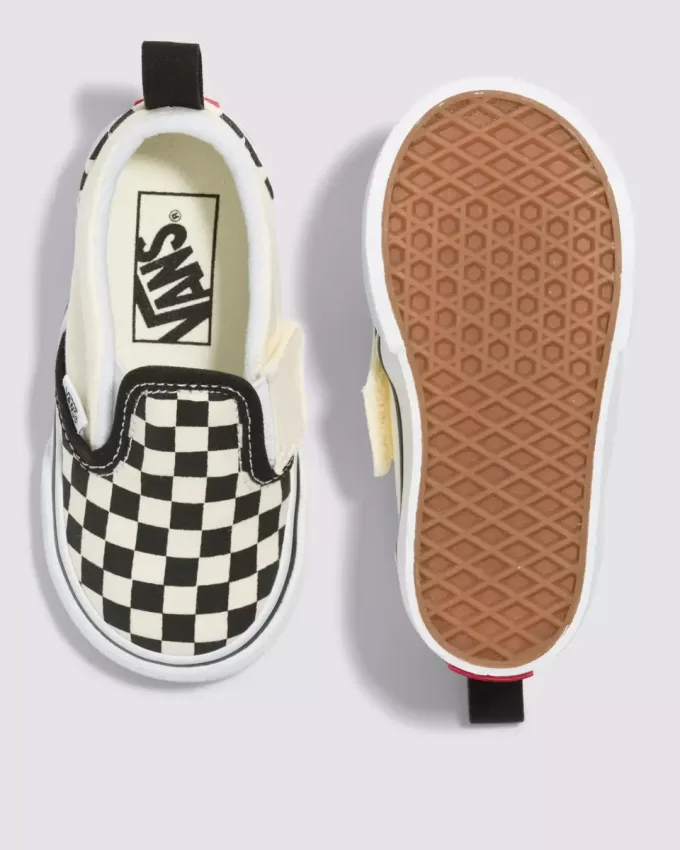 Klassischer Slip-On-Schuh mit V-Schachbrettmuster für Kleinkinder Klassischer Slip-On-Schuh mit V-Schachbrettmuster für Kleinkinder