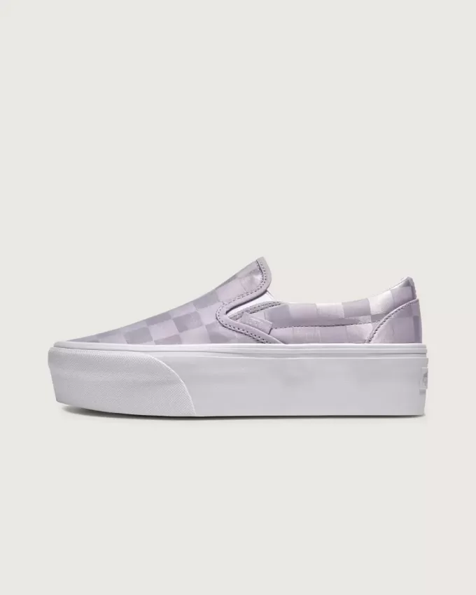 Klassischer Slip-On Stackform Checkerboard-Schuh