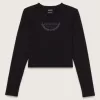 Low Key T-Shirt mit U-Ausschnitt und langen Ärmeln