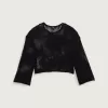 Mila – Kurzer Rundhalspullover mit offenem Strickmuster Mila – Kurzer Rundhalspullover mit offenem Strickmuster