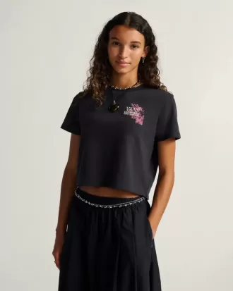 Negatives kurzes T-Shirt mit Blumenmuster