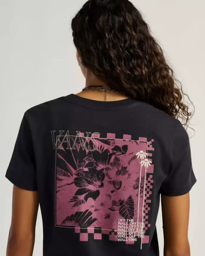 Negatives kurzes T-Shirt mit Blumenmuster Negatives kurzes T-Shirt mit Blumenmuster