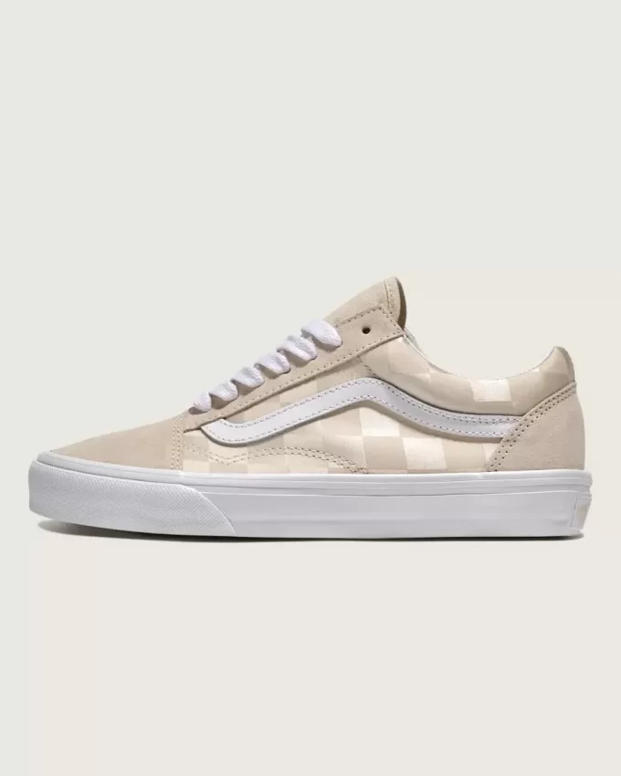 Old Skool Satinschuh mit Schachbrettmuster