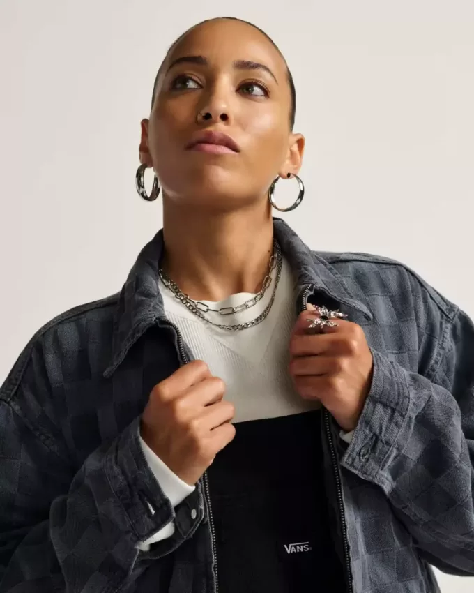 Pitstop Checkered Station Jeansjacke Pitstop Checkered Station Jeansjacke