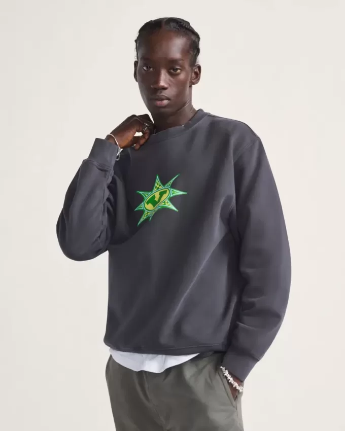 Sweatshirt mit Rundhalsausschnitt und Sternenkaromuster